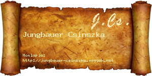 Jungbauer Csinszka névjegykártya